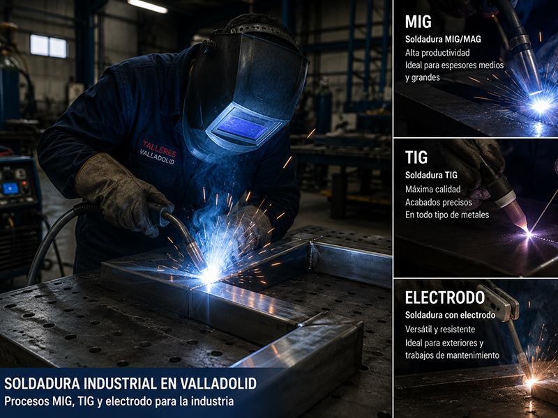 Soldadura industrial: procesos MIG, TIG y electrodo