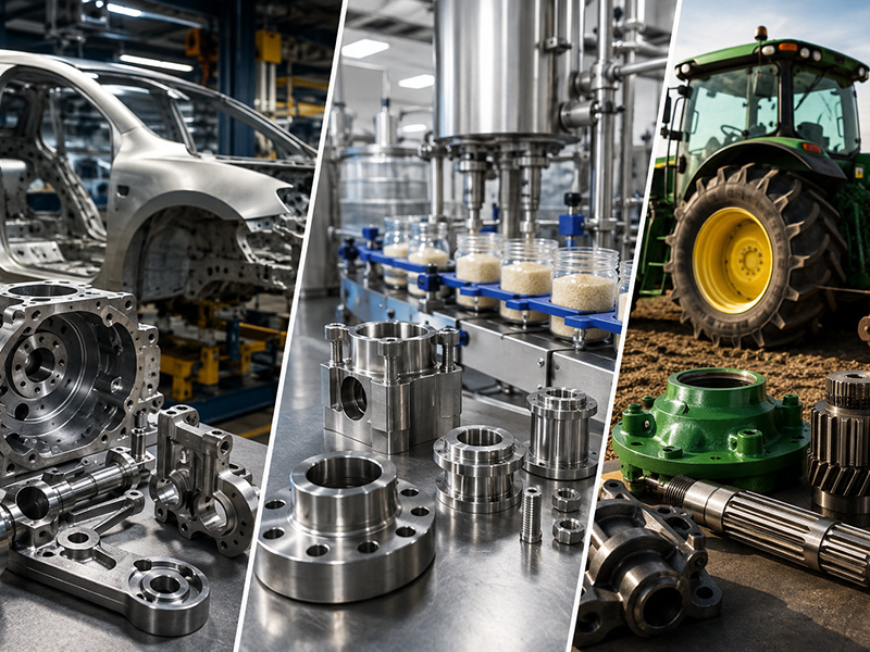 Mecanizado de piezas industriales por sectores: automoción, alimentación y agrícola