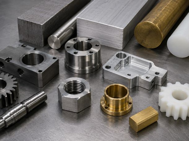 Materiales más mecanizados en la industria: acero inoxidable, aluminio, latón y nylon